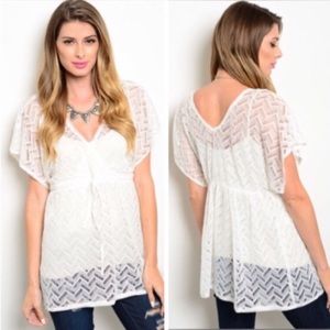 White crochet top size Small